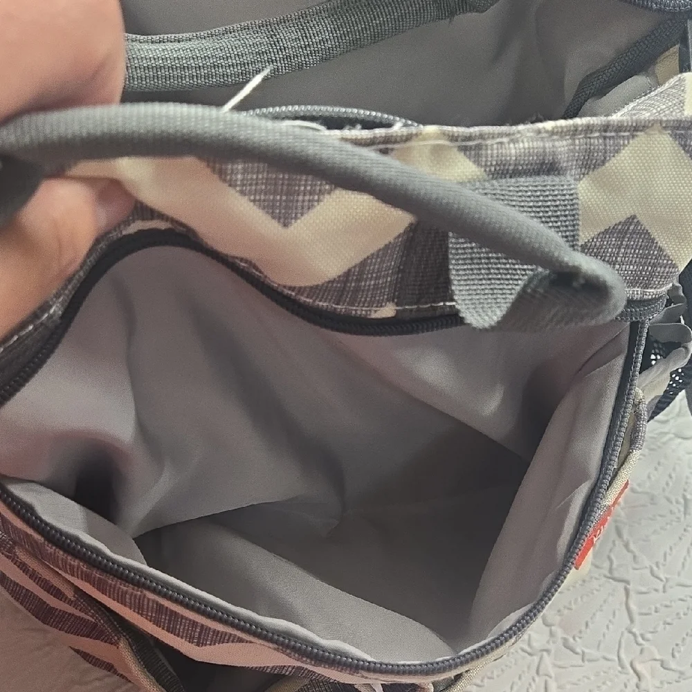 Diaper Bag Chevron Gray and Cream Bag